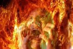 Man burning in hell
